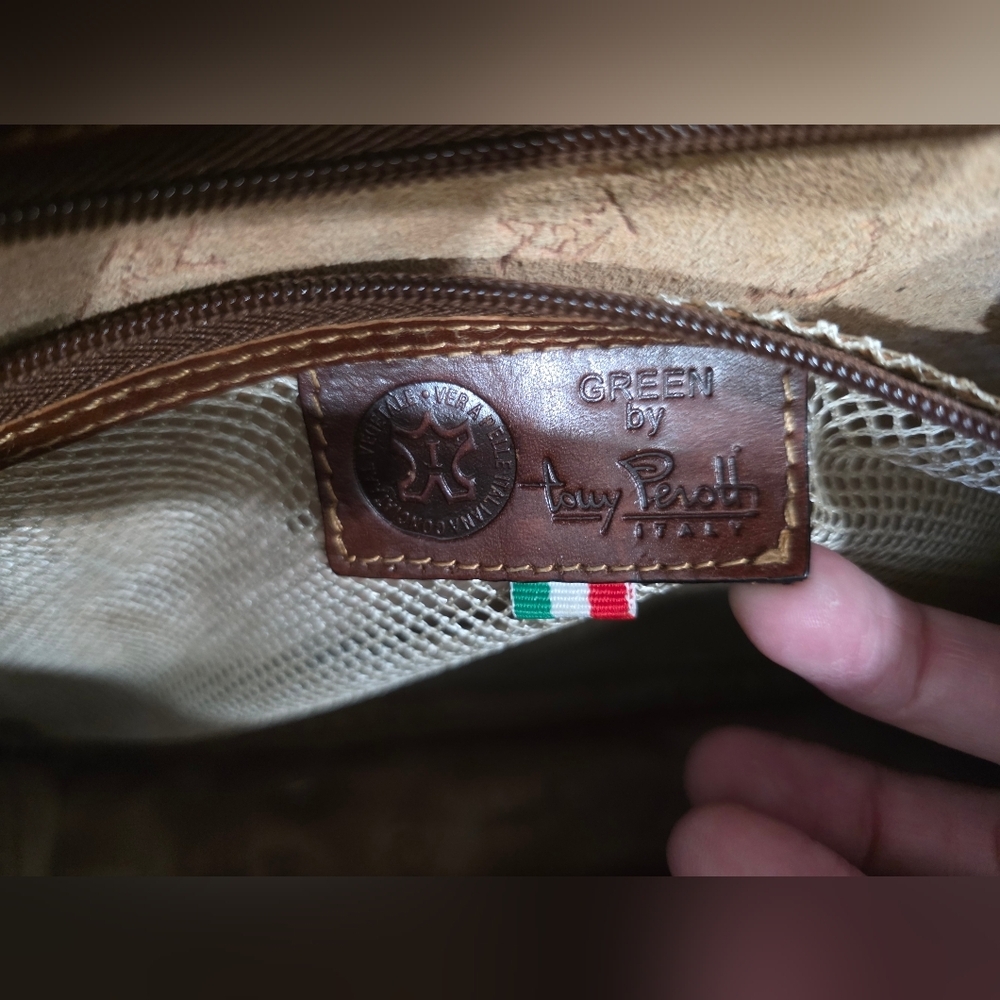 Tony Perrotti Brown Leather Briefcase Laptop Office Busines Bag Messenger Classy - Picture 14 of 16